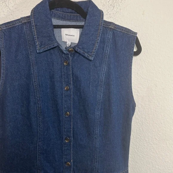 REFORMATION ARELLA DENIM MINI DRESS NWT size 4 10 12